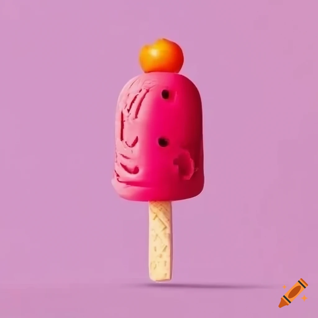 Premium fruit-shaped ice cream on a stick on Craiyon