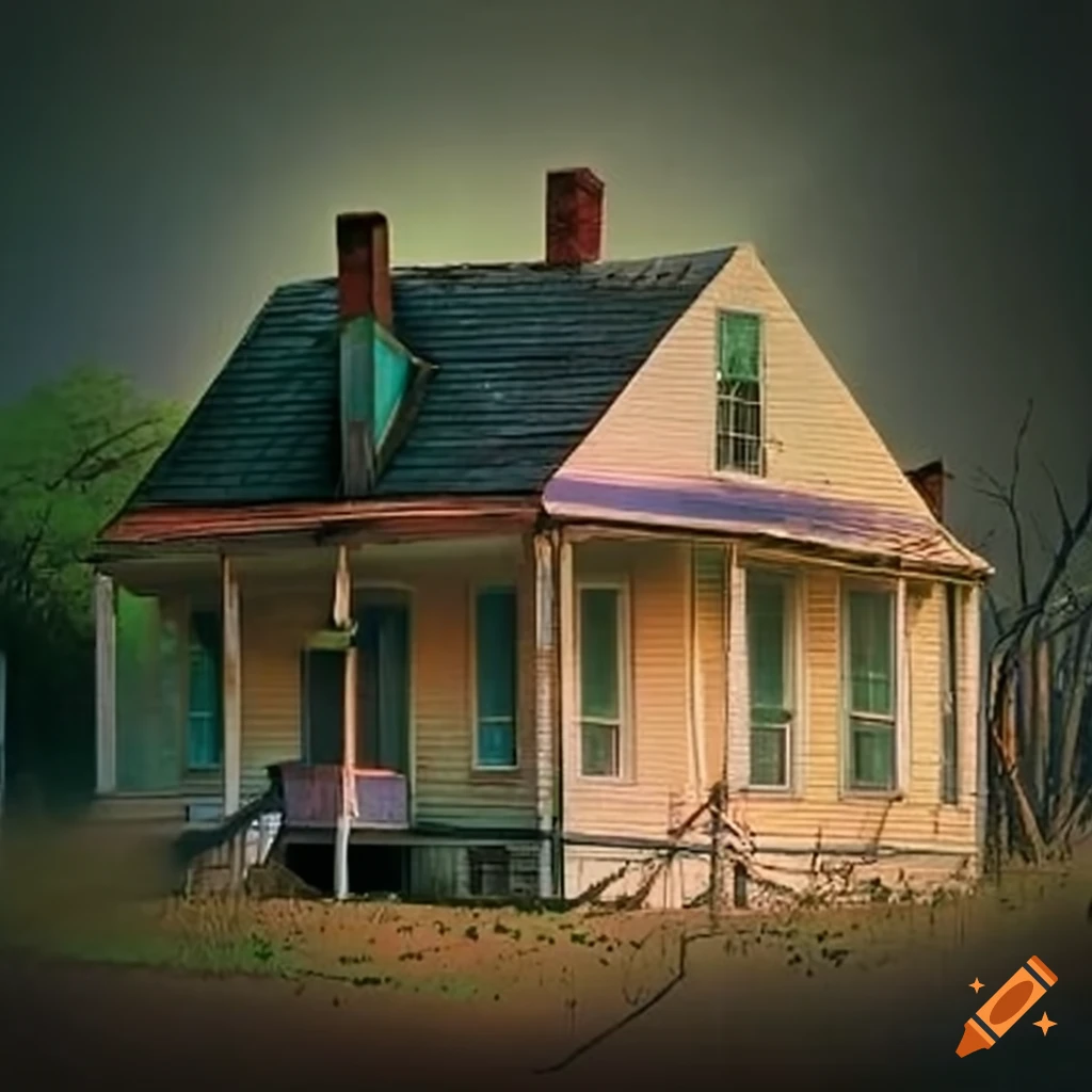 Scene from 'to kill a mockingbird', ewell's house and yard in a poverty