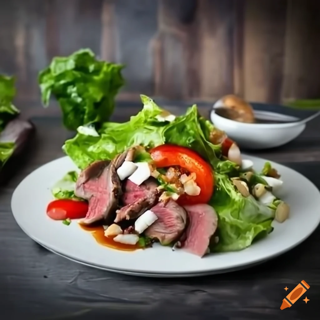 Keto steak salad on Craiyon