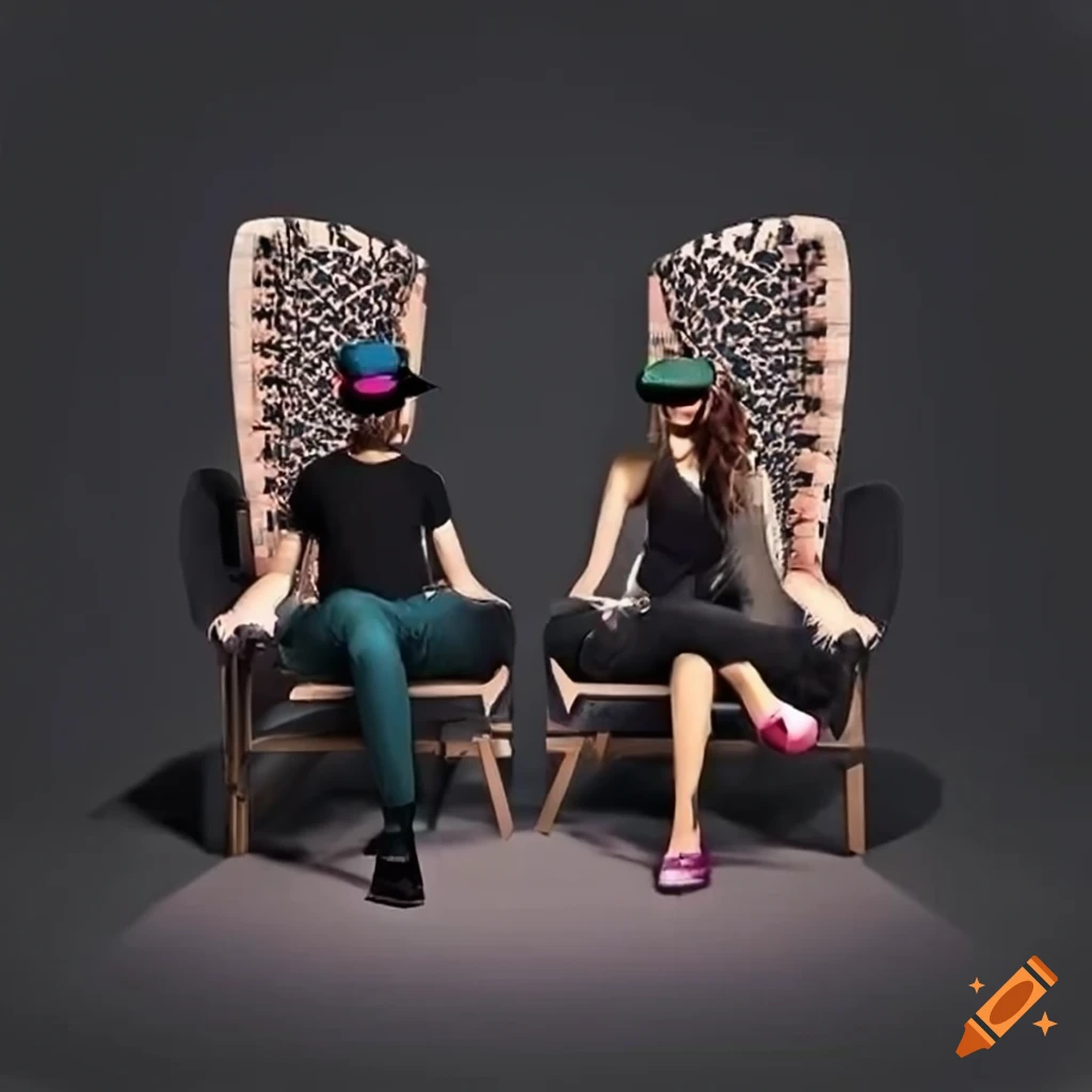 Anniversary couple: boy in black shirt and cap with girl sitting on chairs
