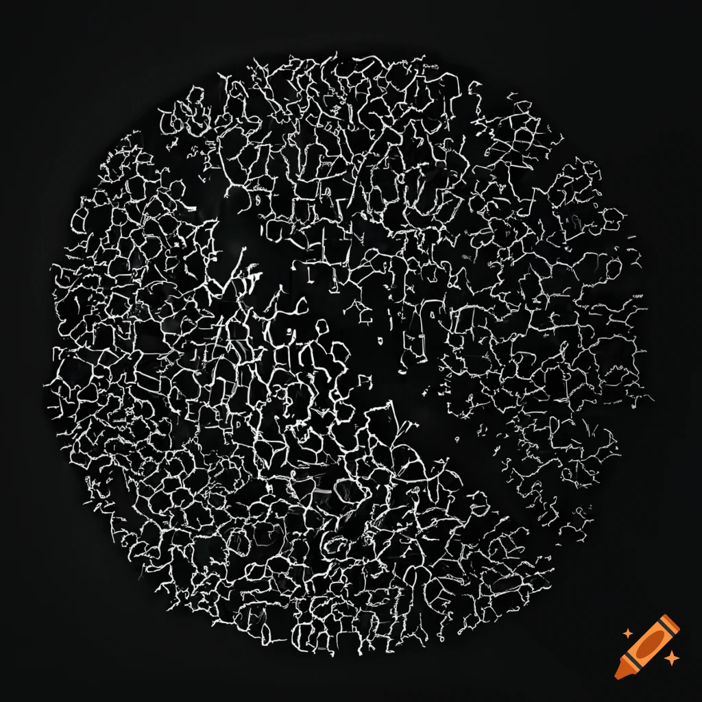 Black and white data visualization of a linear regression algorithm on