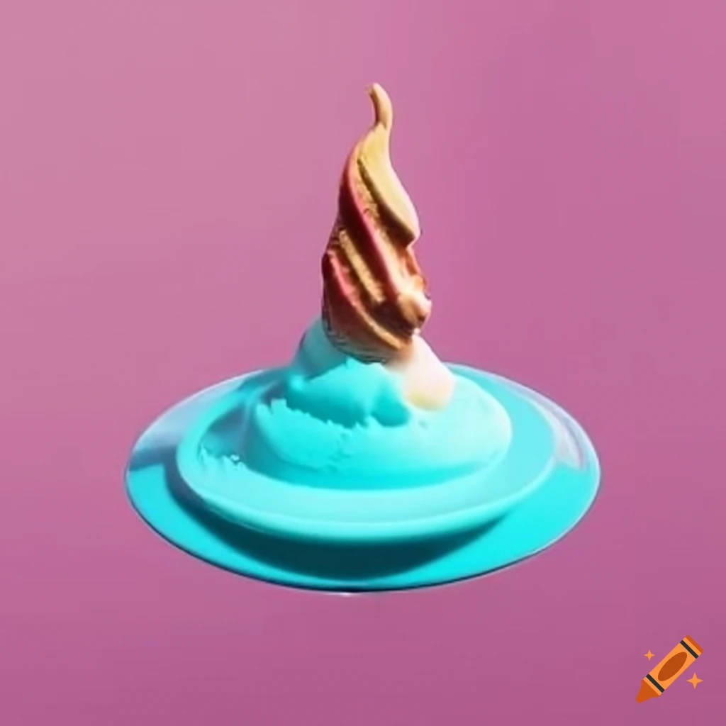 Flying ice cream saucer spaceship on Craiyon