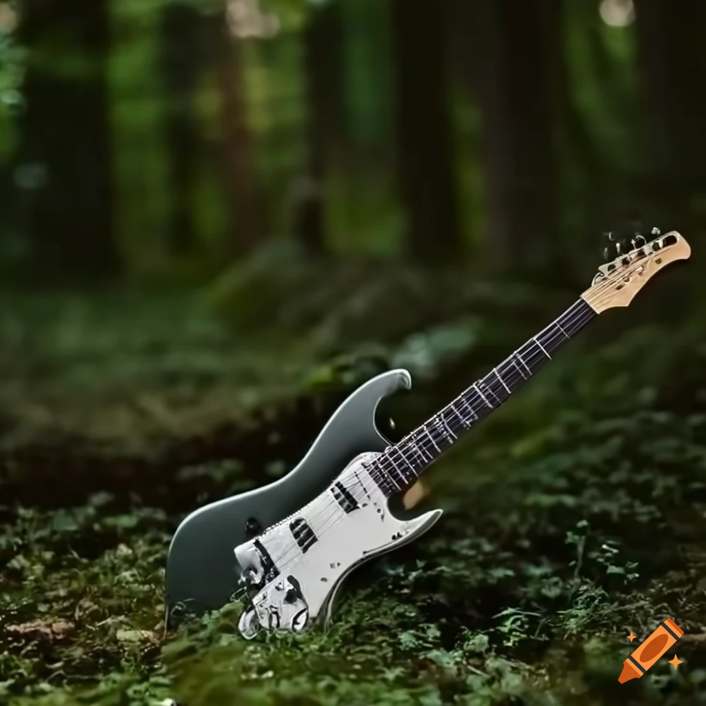 Electric guitar in the forest on Craiyon
