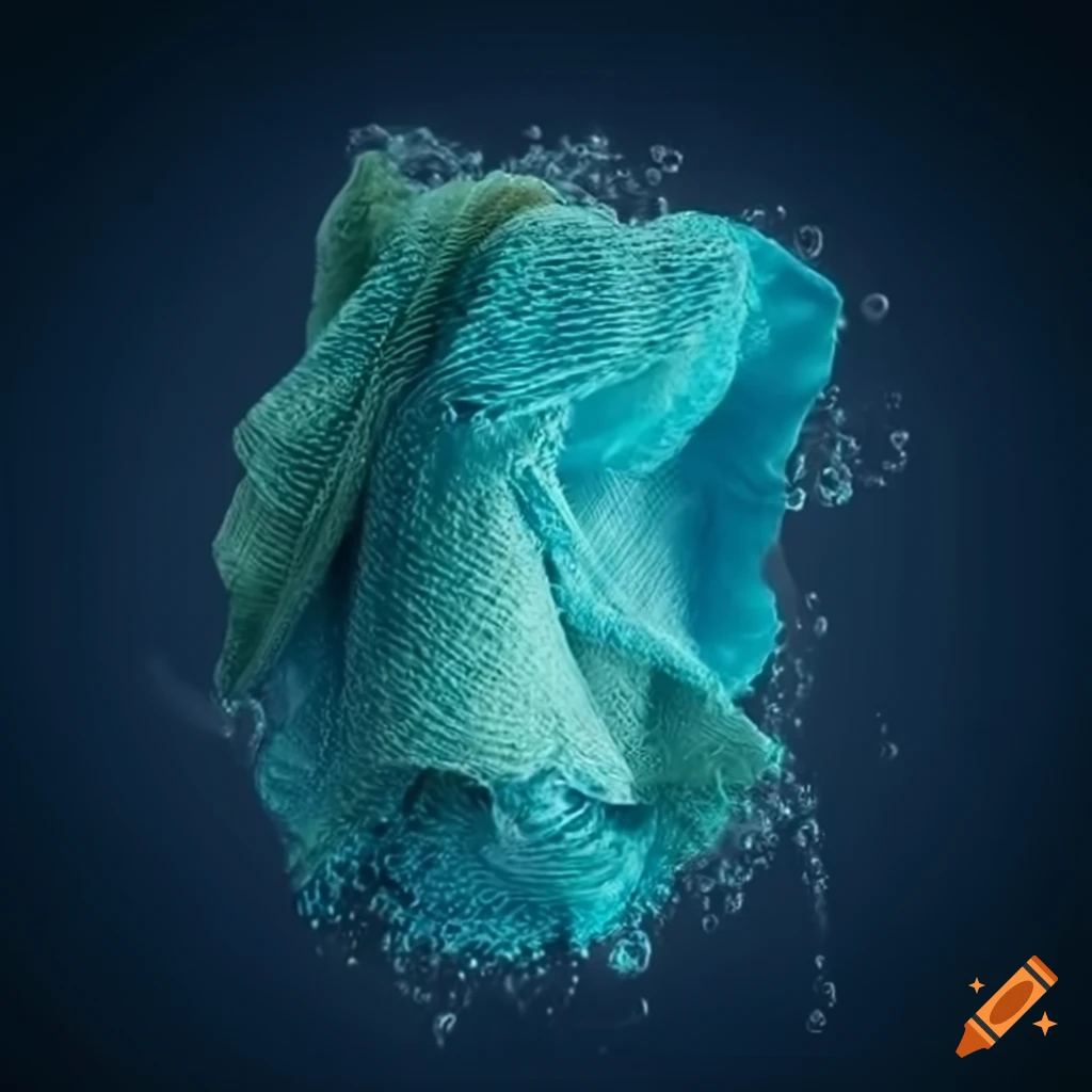 Cleaning cloth fiber with water on Craiyon