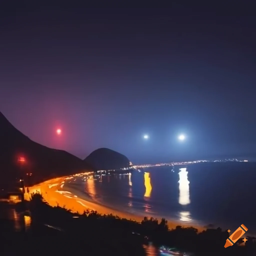 Rainy night at Copacabana Beach