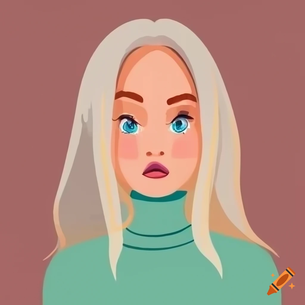 Professional young woman with platinum blonde hair and blue eyes in a ...