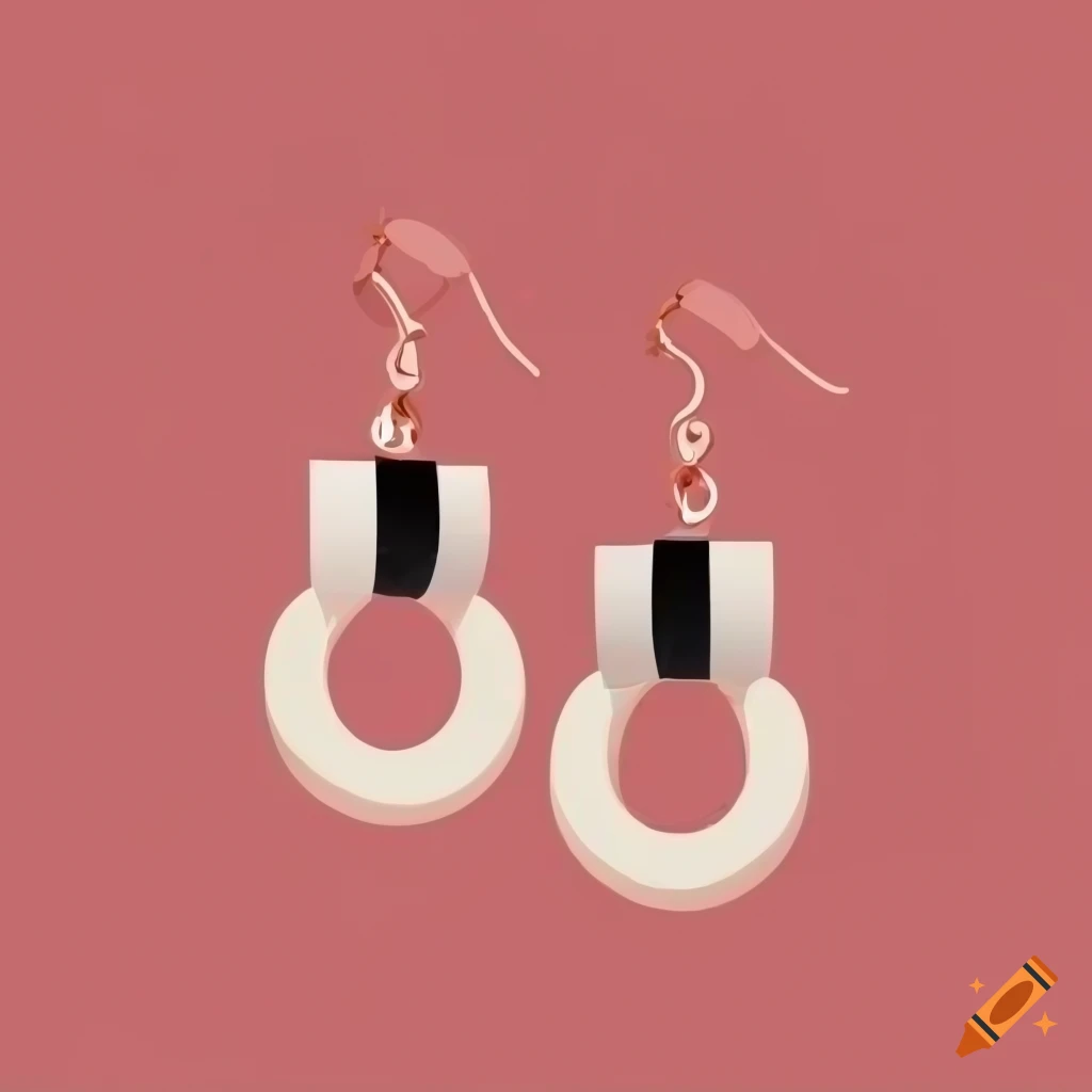 Fun statement earrings in minimalistic vector art style
