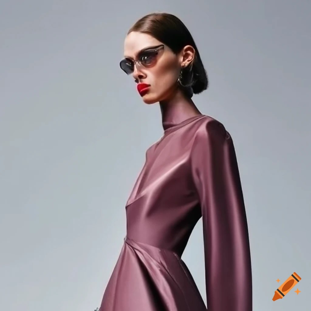 Modern Phoebe Philo straight cuts dress for Paris fashion week runway