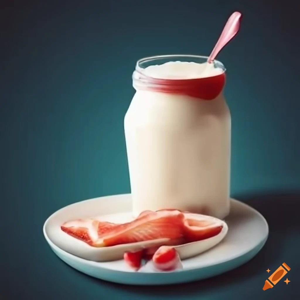 Advertisement for an expensive yogurt brand on Craiyon