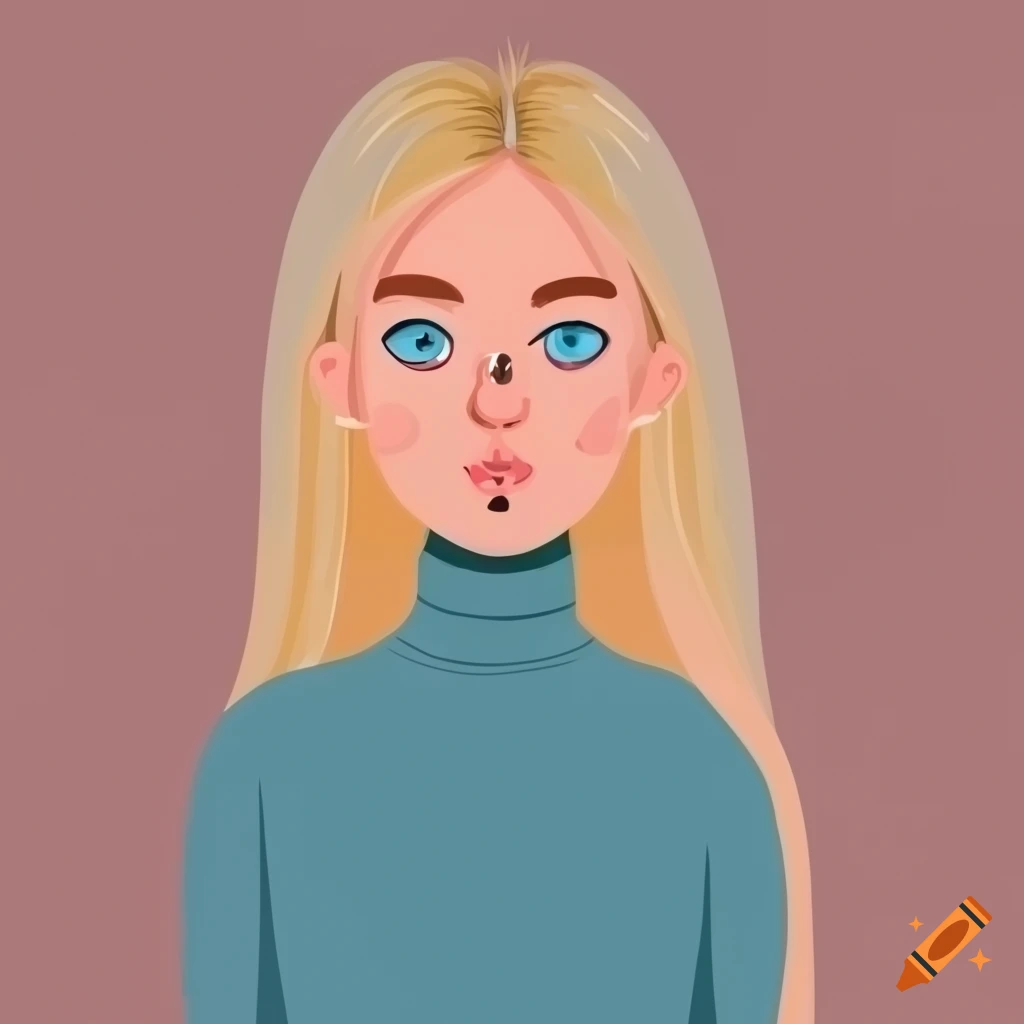 Professional young woman with platinum blonde hair in a turtleneck ...