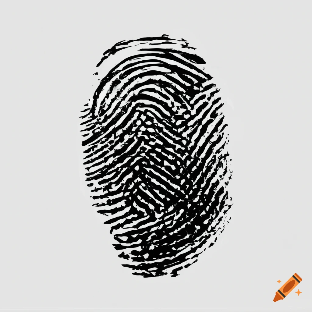 Black fingerprint on white background