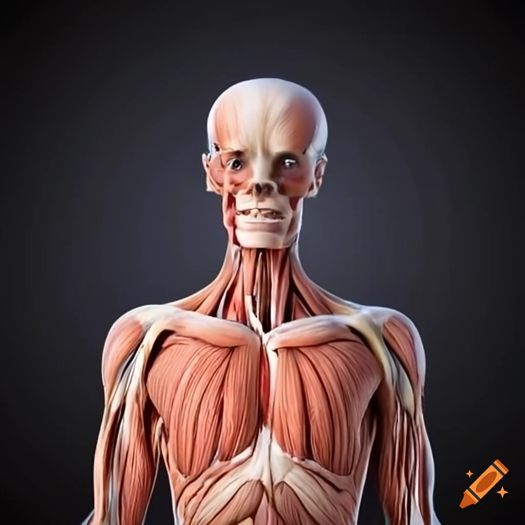 Human muscle anatomy diagram on Craiyon Biology Diagrams