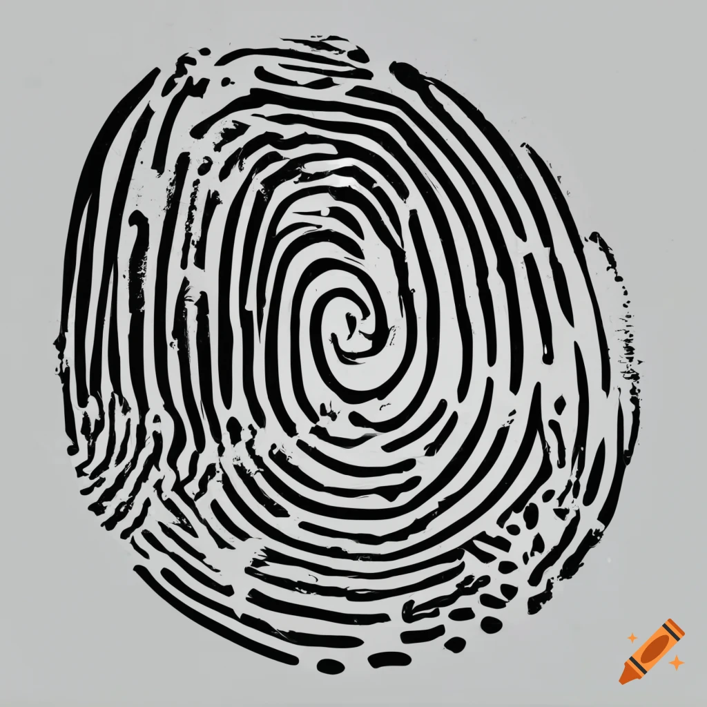 Black fingerprint on white background