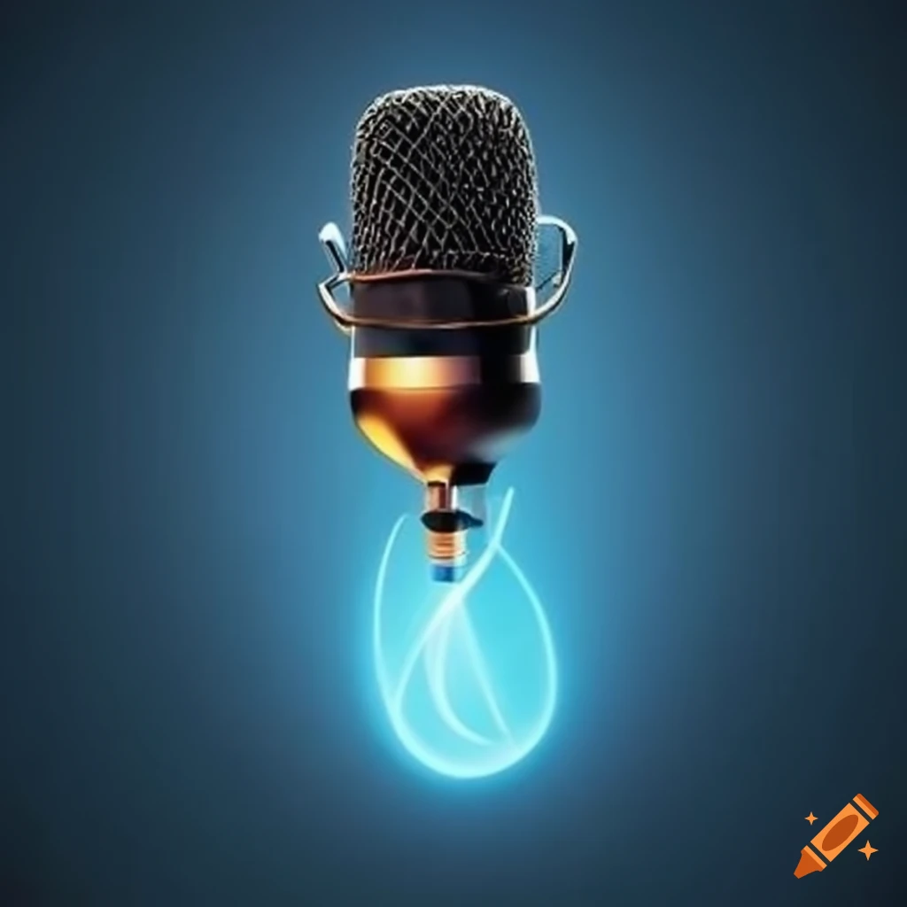 Micrófono de podcast en forma de espíritu