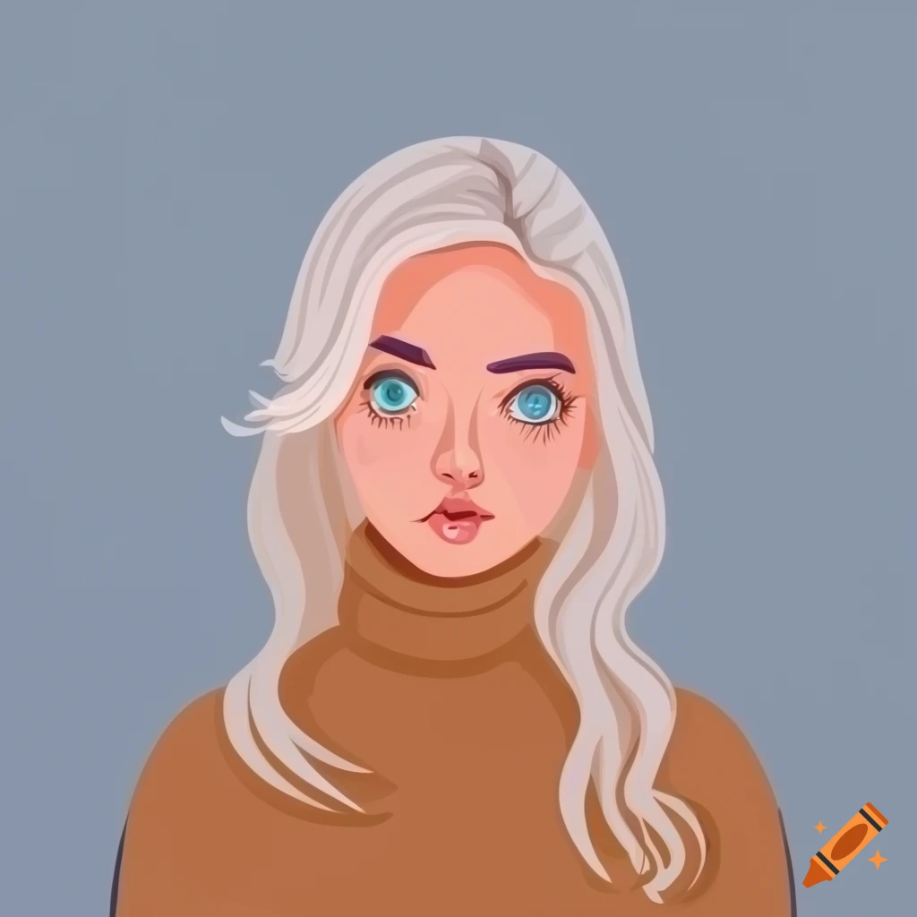 Professional young woman with long platinum blonde hair and blue eyes ...