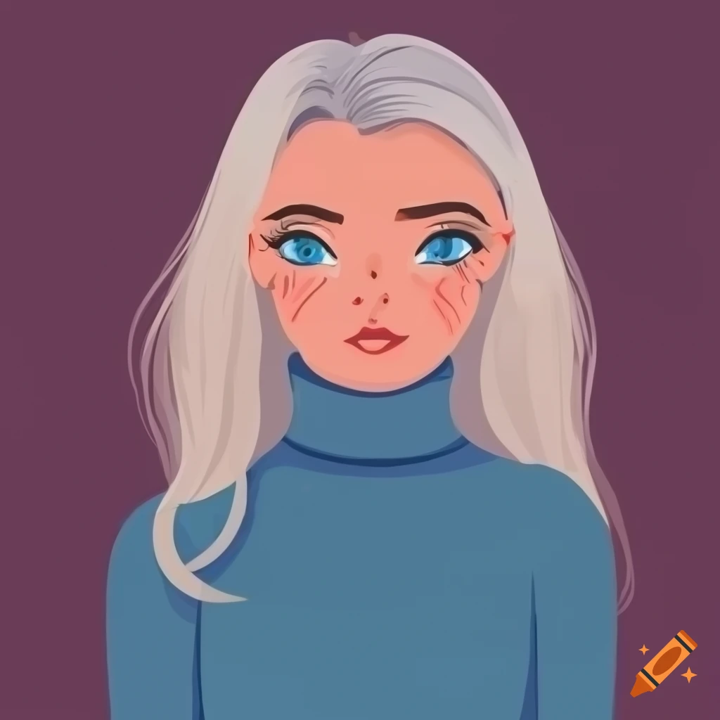 Professional young woman with platinum blonde hair and blue eyes in ...