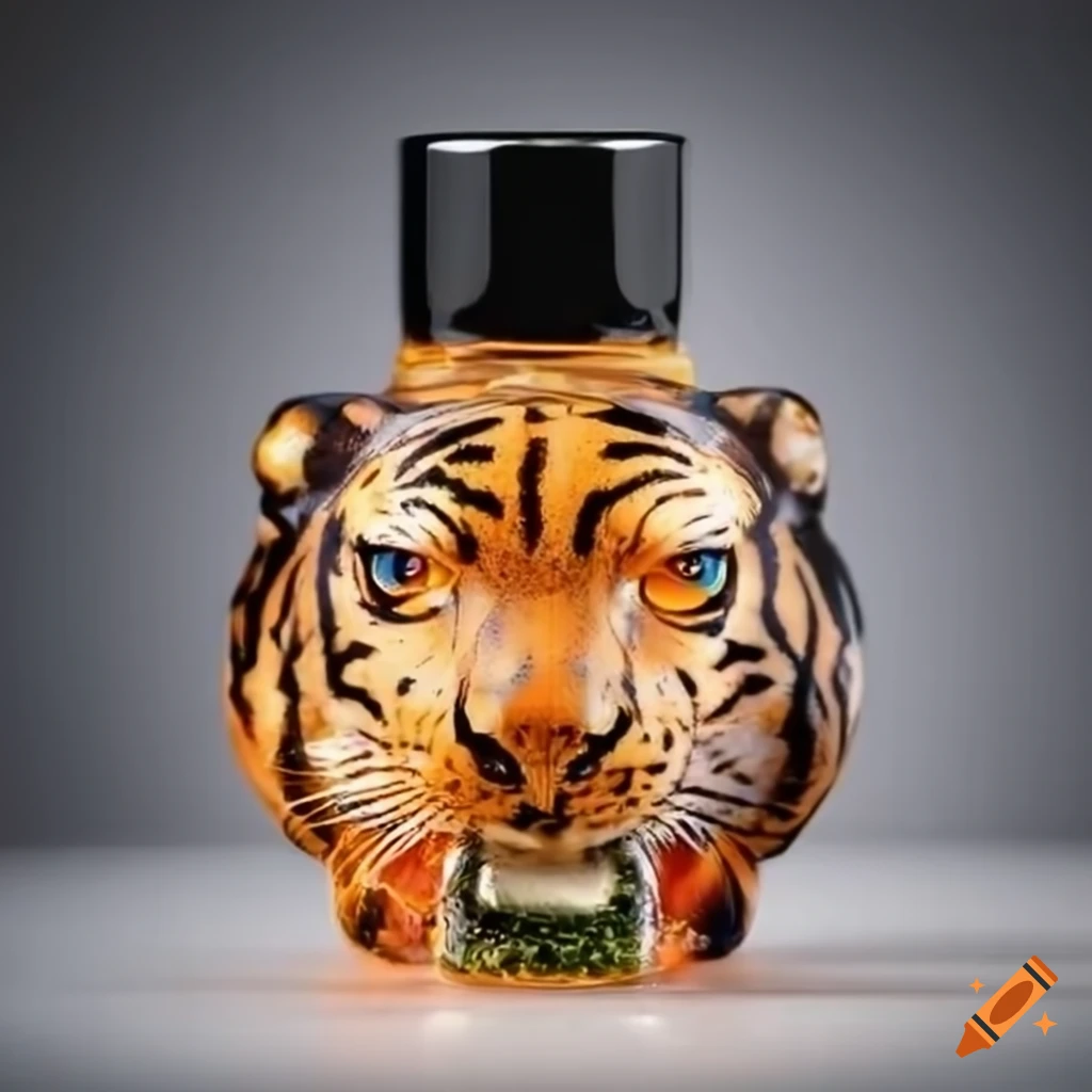 Fragrance bottle for men shaped like a crystal tiger paw print