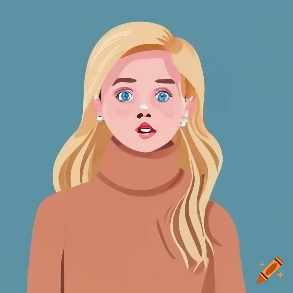 Professional young woman with blue eyes and blonde hair in cozy ...