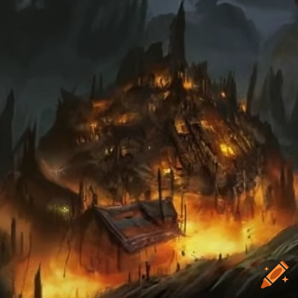 Devastated battlefield in a DND setting