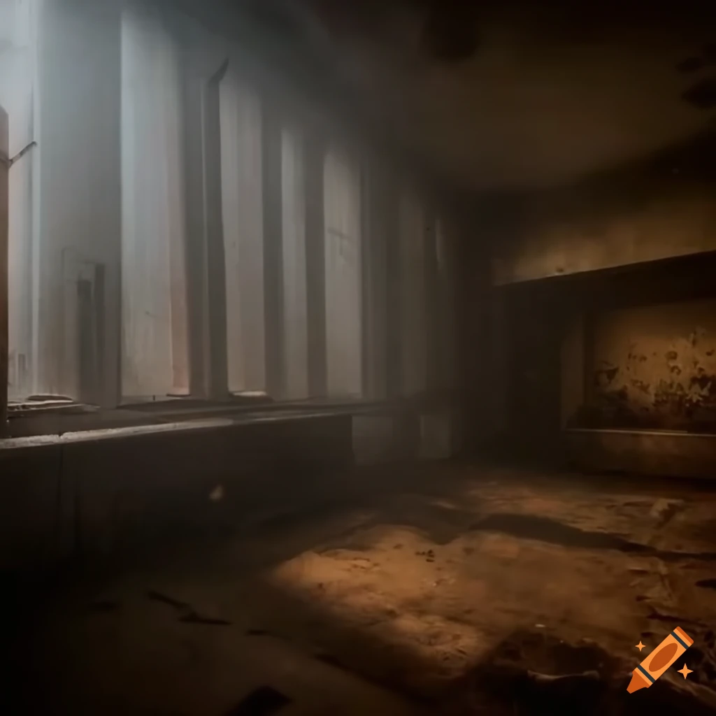 Abandoned foggy lounge