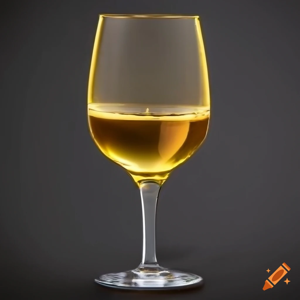 Golden champagne glass on black background