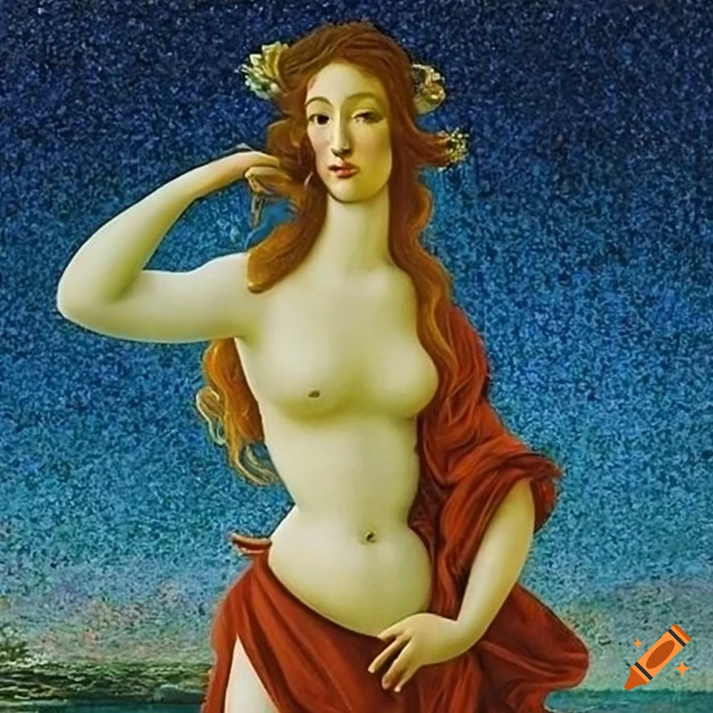 Pointillism rendition of Botticelli's Venus