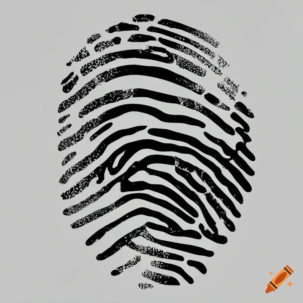 Black fingerprint on white background
