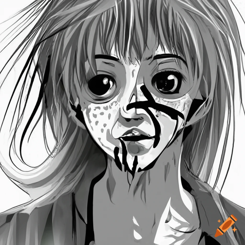 Misplaced face on a white background on Craiyon