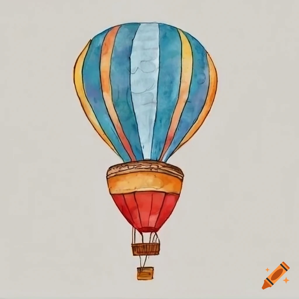 Whimsical illustration of hot air balloons against a clear sky