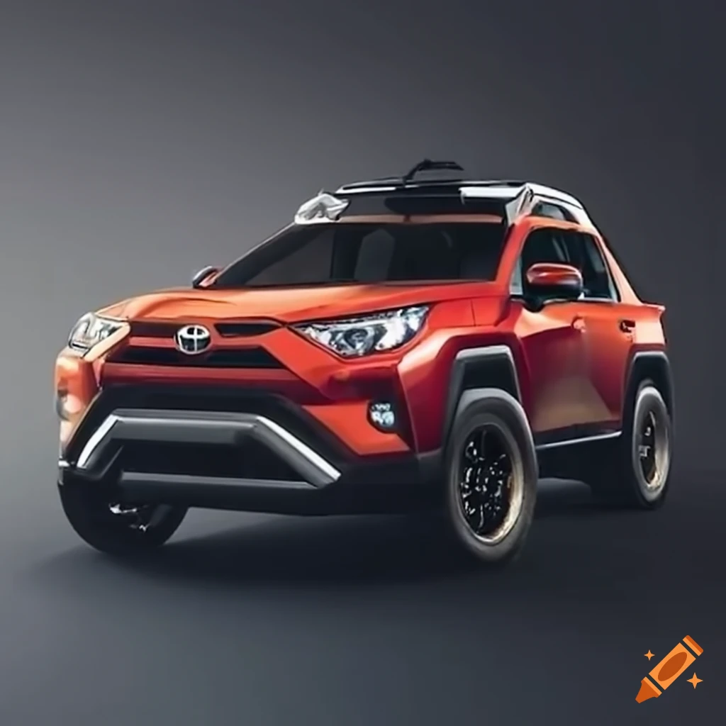 Toyota rav4 truck with a truckbed on Craiyon