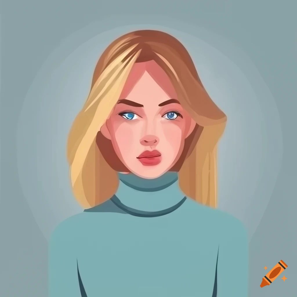Illustration of professional young woman with blonde hair in trendy ...