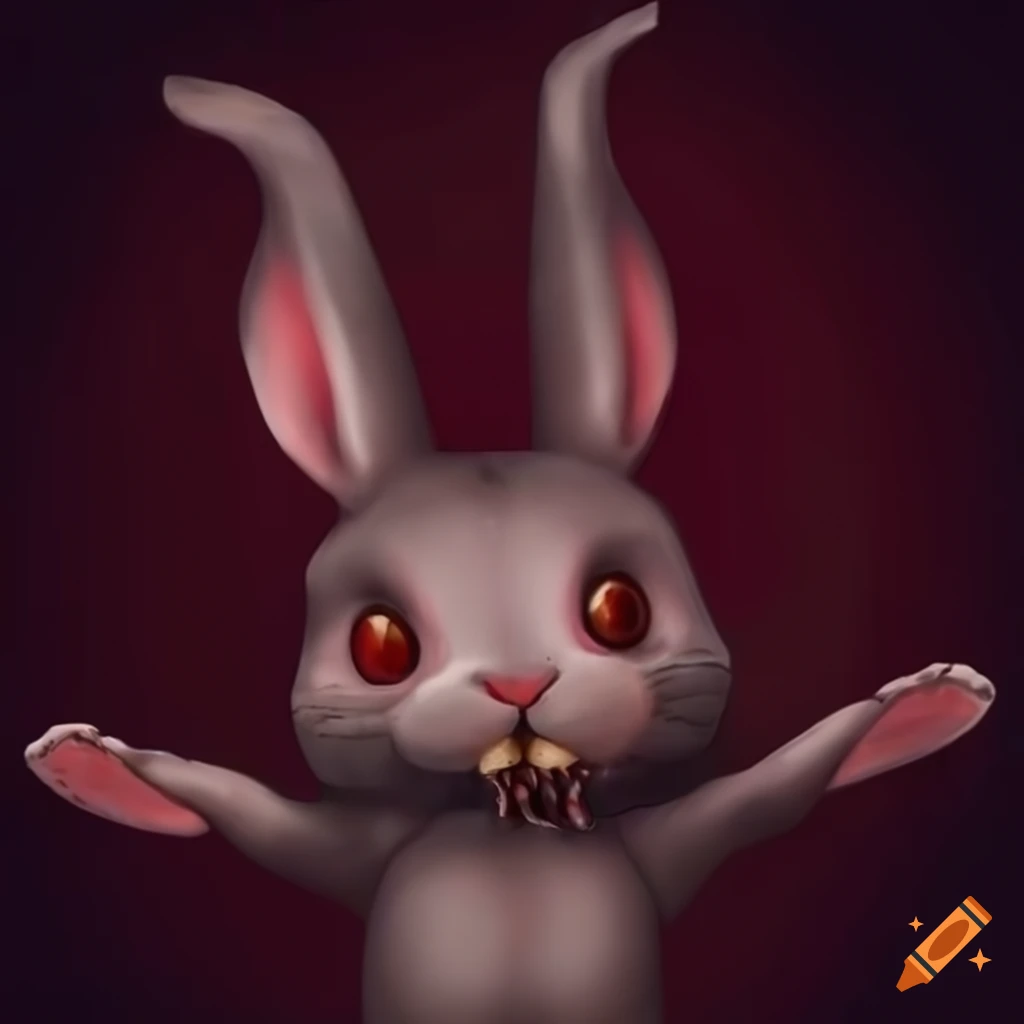 Three-headed vampire bunny creature on Craiyon