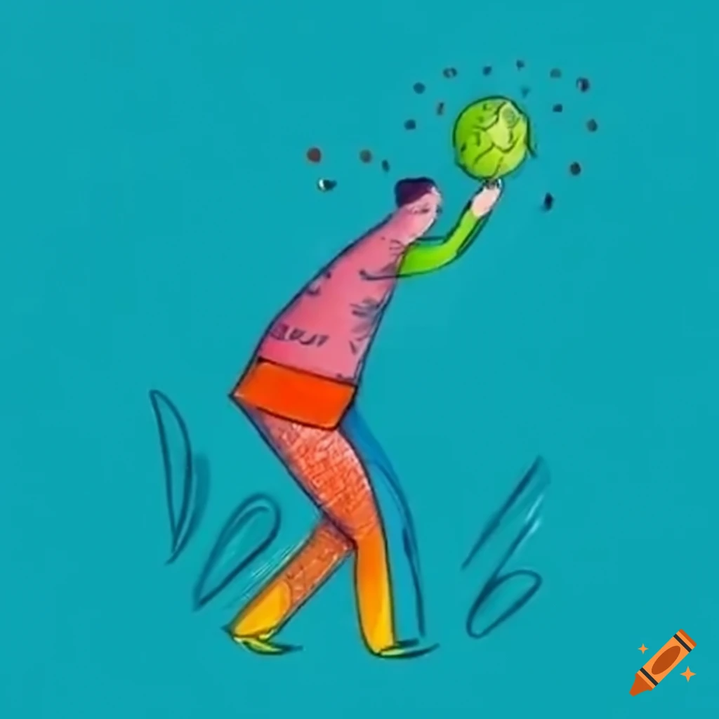 Man playfully tossing the globe