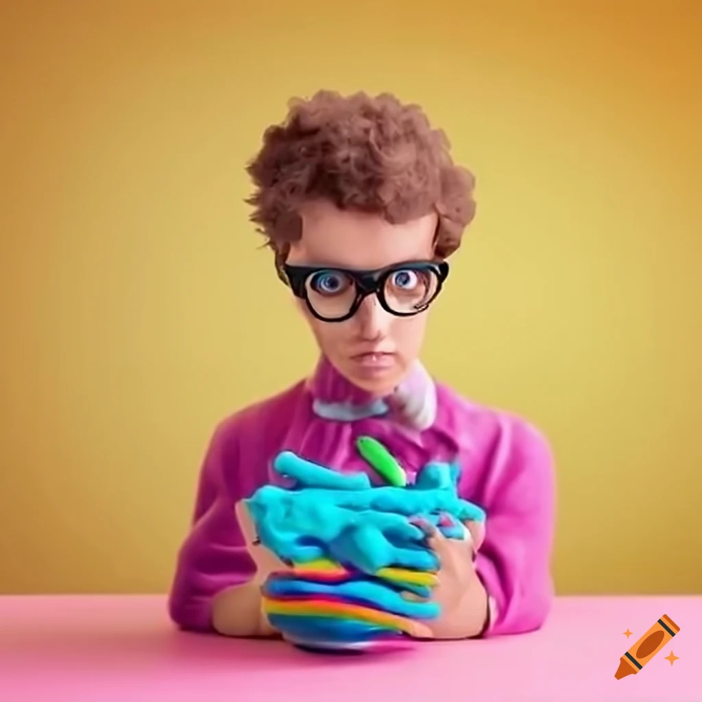 Adult playing with colorful modelling clay