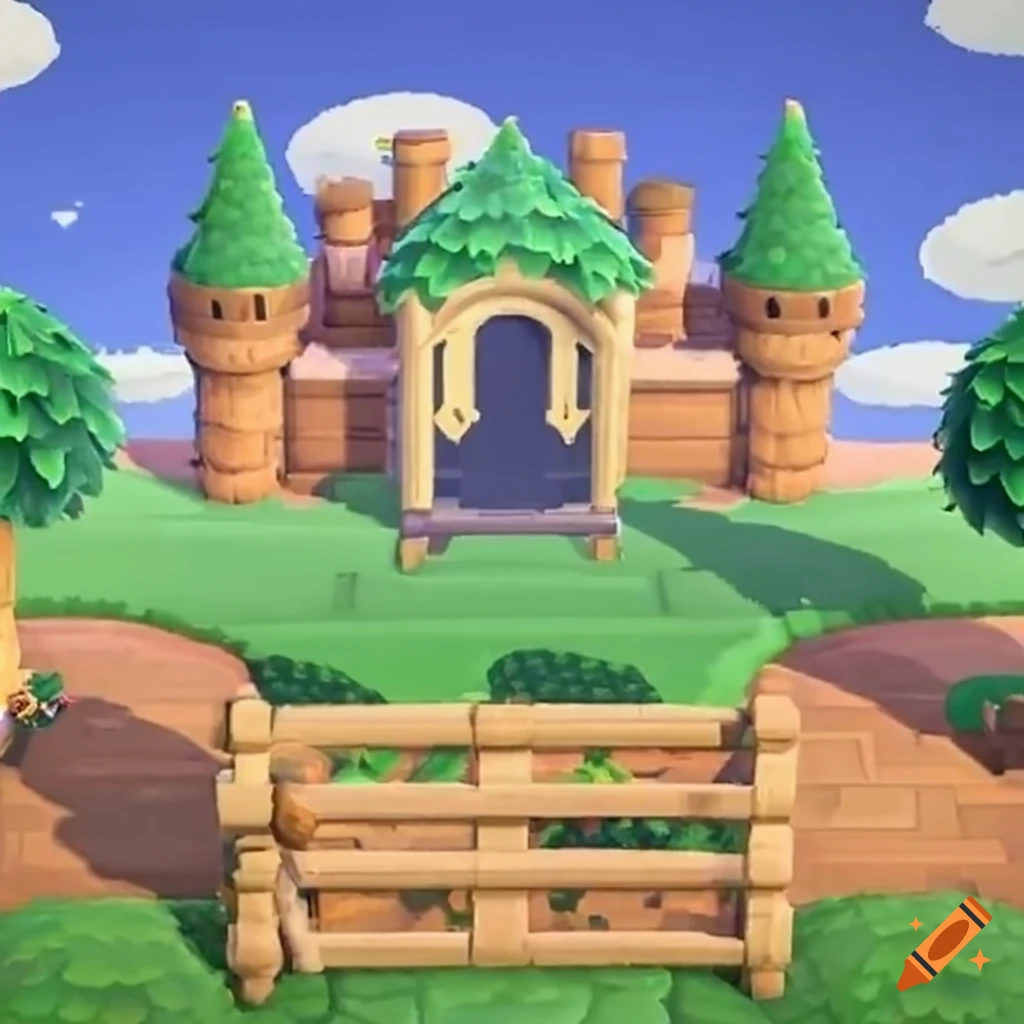 Castle in animal crossing game on Craiyon