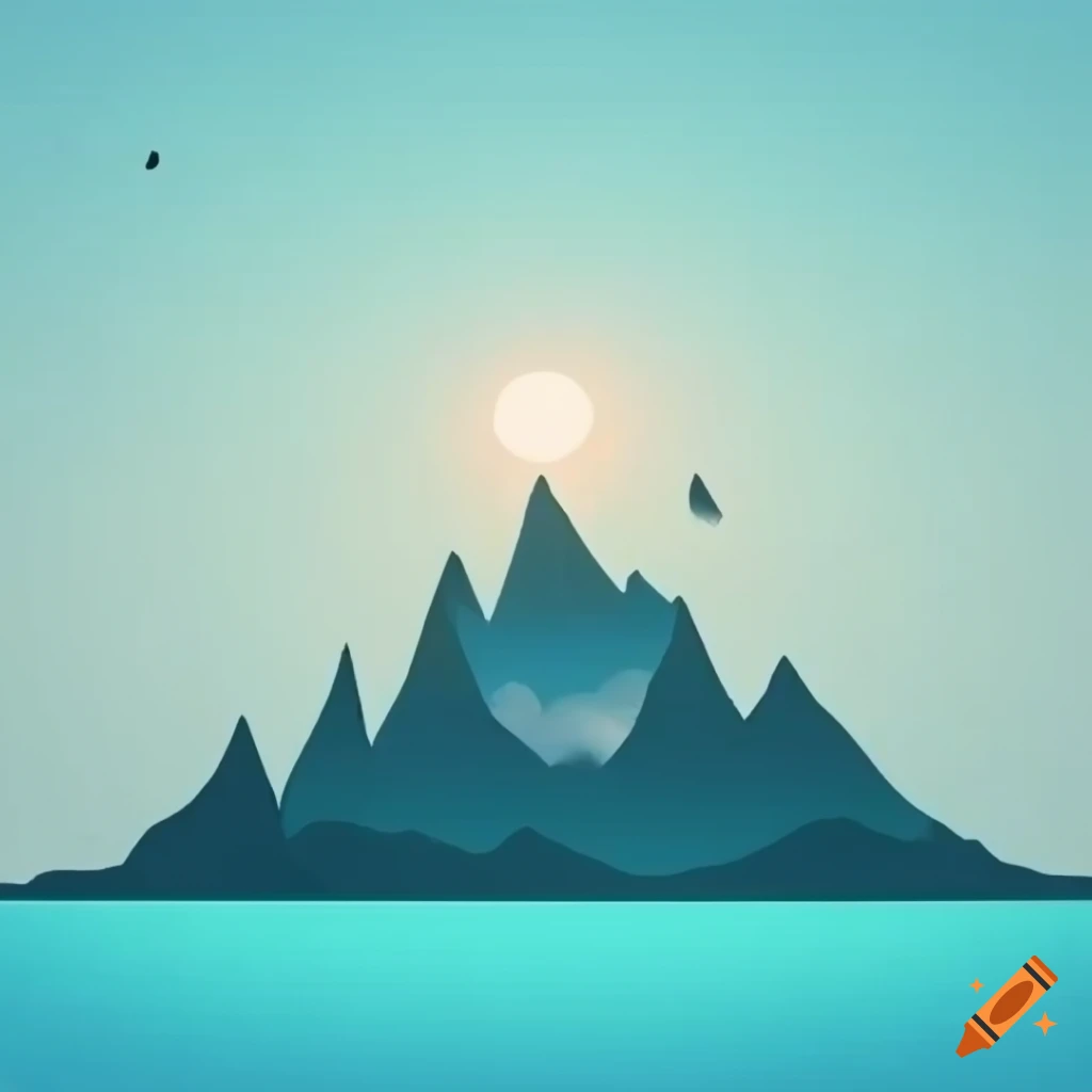 Simple animated mountain scenery