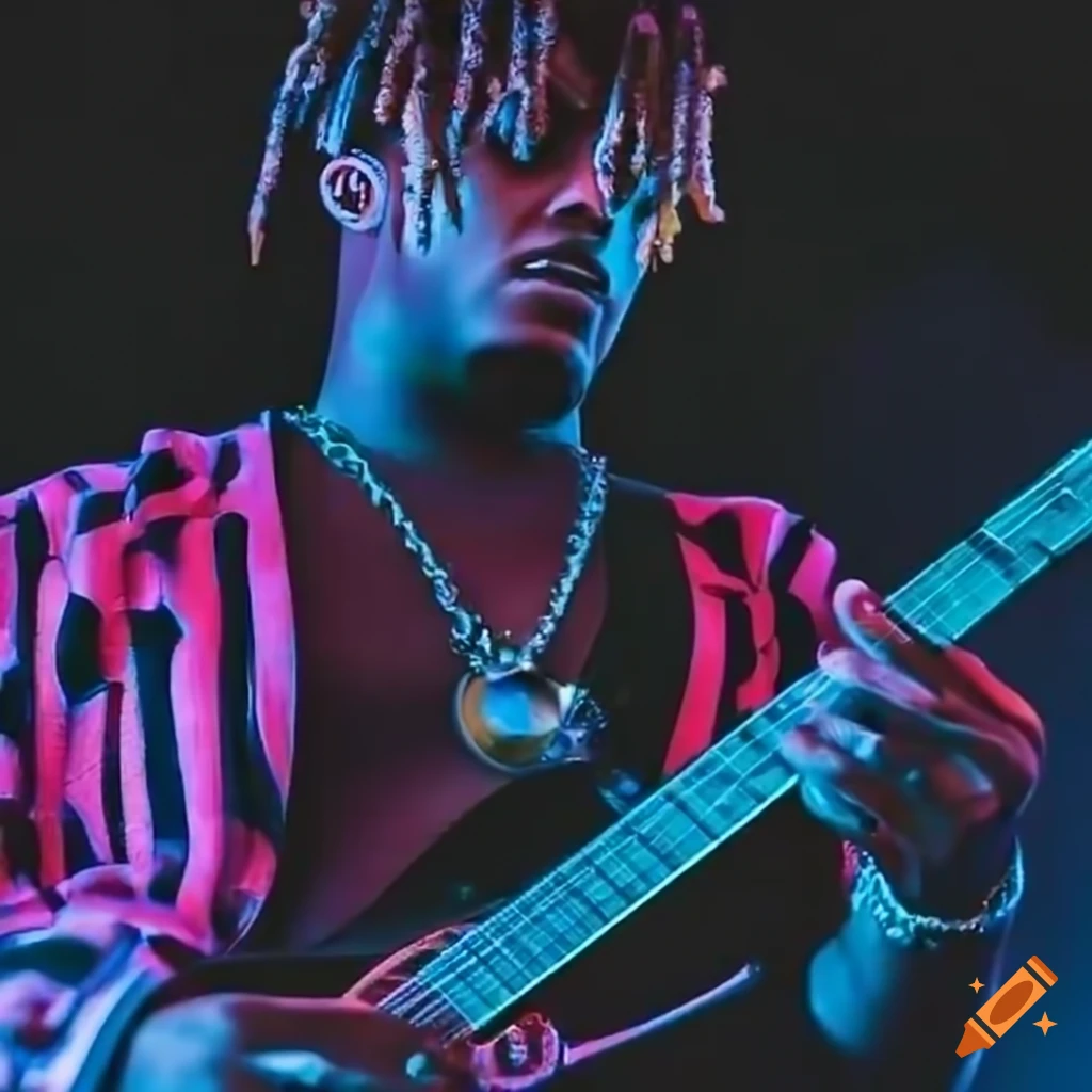 Juice wrld playing guitar on Craiyon