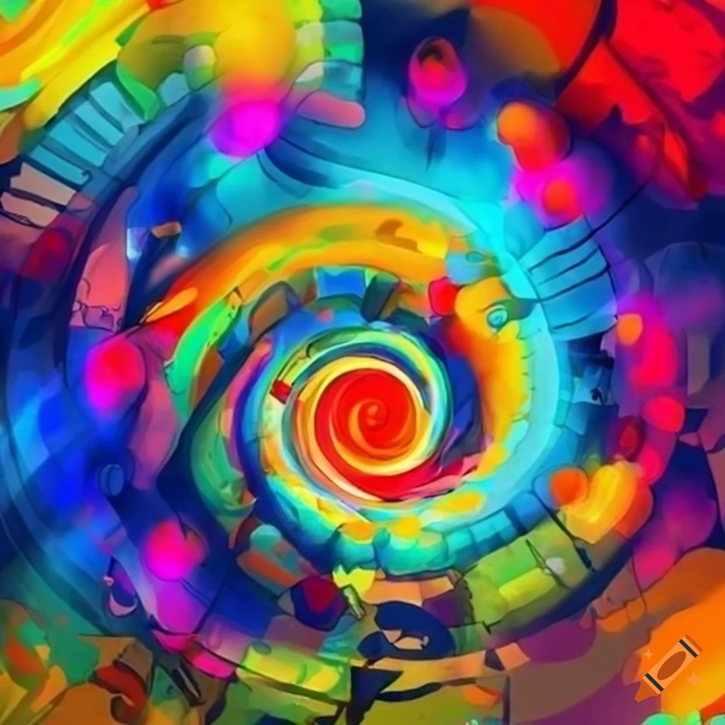 Colorful illustration representing the meaning of life on Craiyon