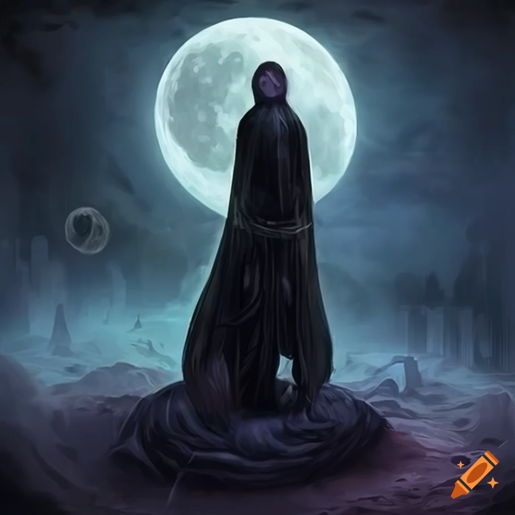 Illustration of koschei the deathless and the full moon on Craiyon