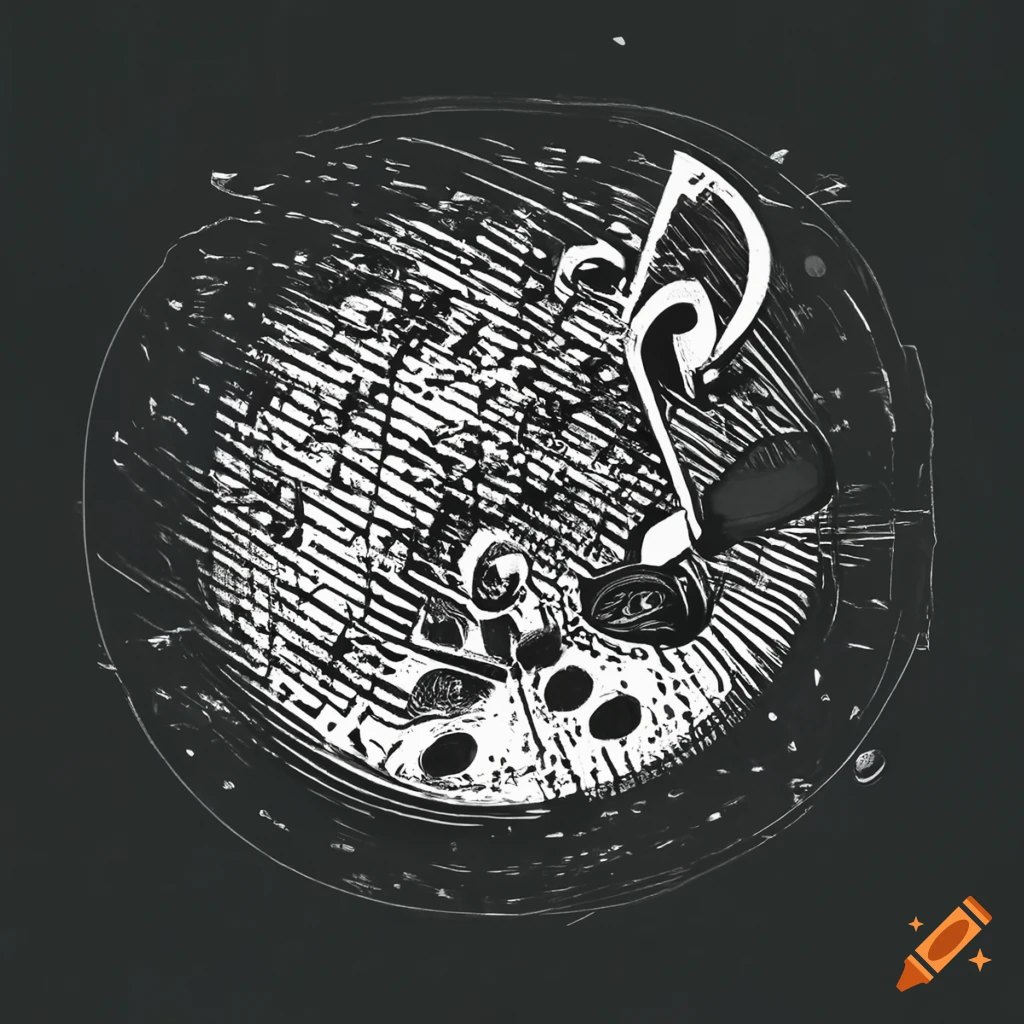 Authentic black and white design reminiscent of 90s grunge music album