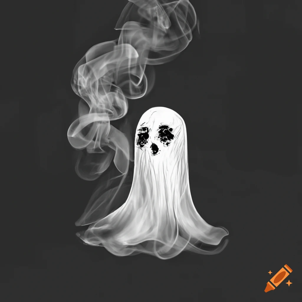 ghost smoking a cigarette Smoke ghost formed by a cigarette on Craiyon