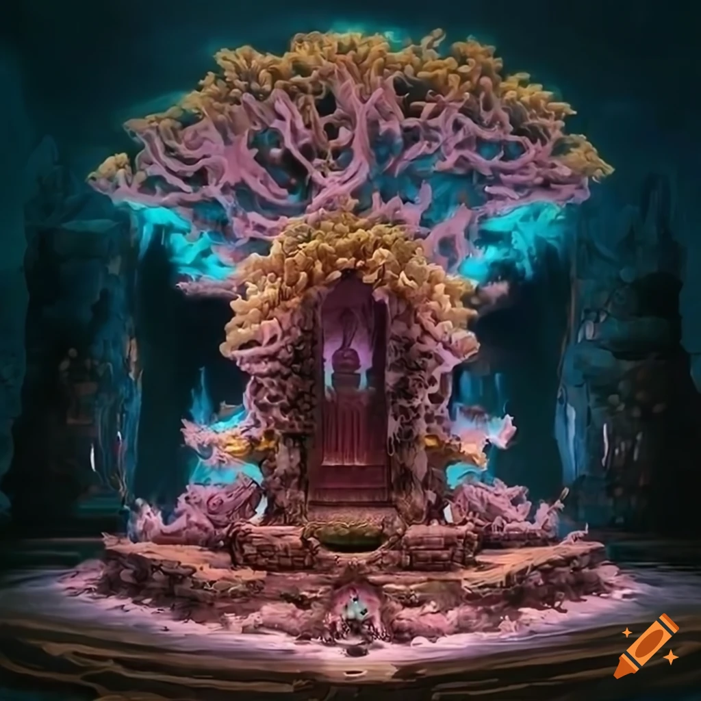 Polymorphism Hybrid Mech Mega portal on a hidden island with stunning lighting