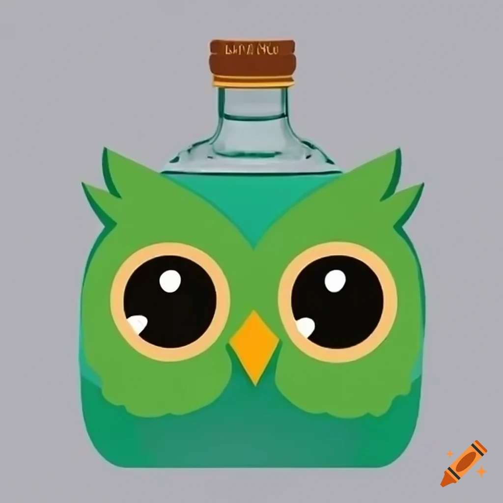duolingo-owl-with-a-bottle-of-vodka-on-craiyon