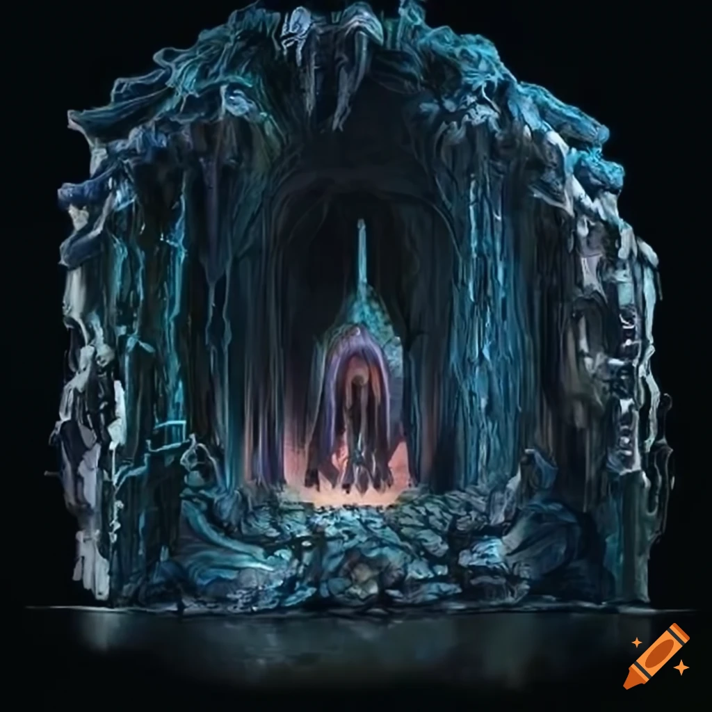 Polymorphism Hybrid Mech Mega portal on a hidden island with stunning lighting