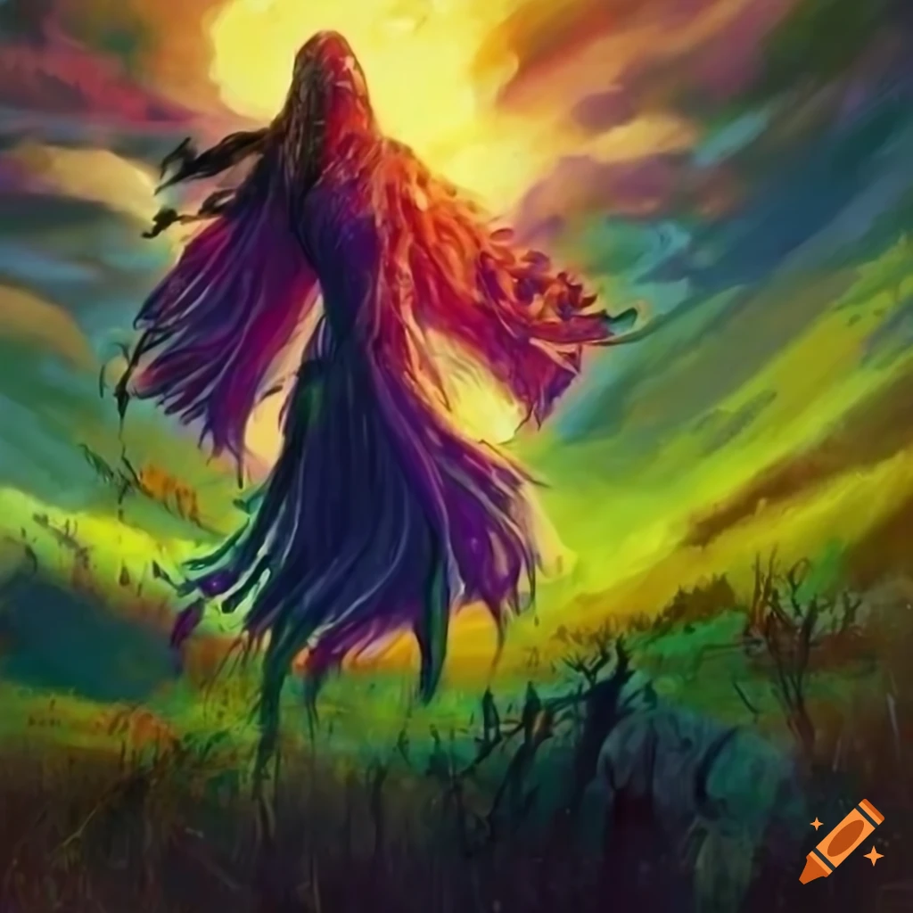 Life spirit in a field in mtg fantasy art