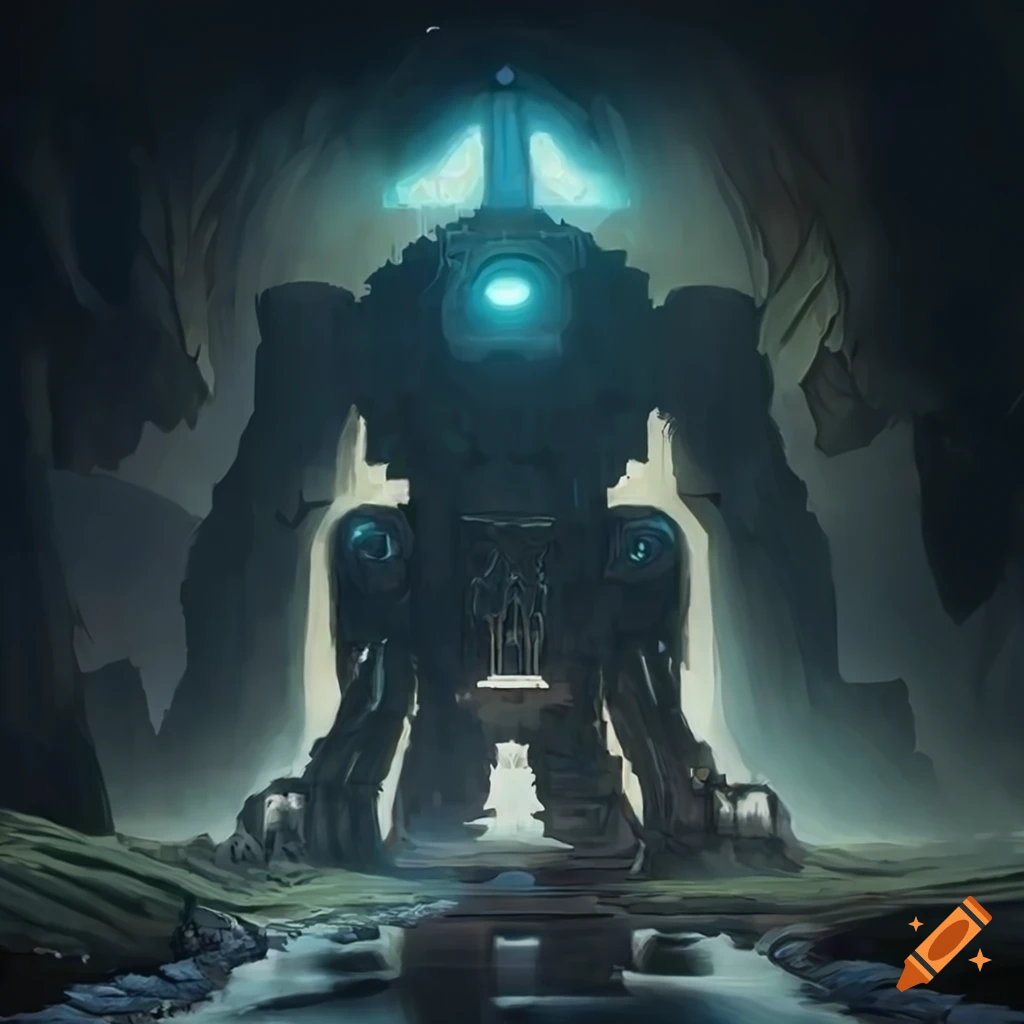 Polymorphism Hybrid Mech Mega portal on a hidden island with stunning Maple lighting