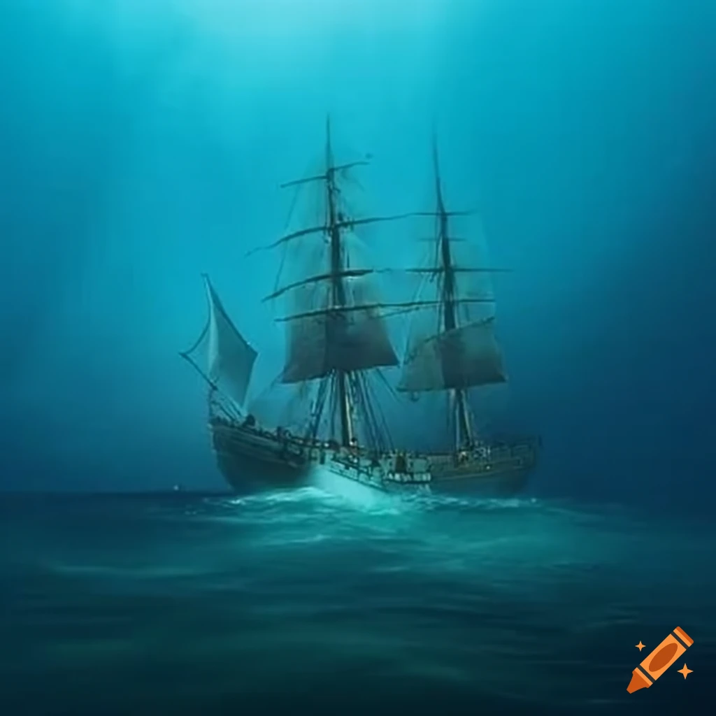 Abandoned ships rotting at sea with fallen masts