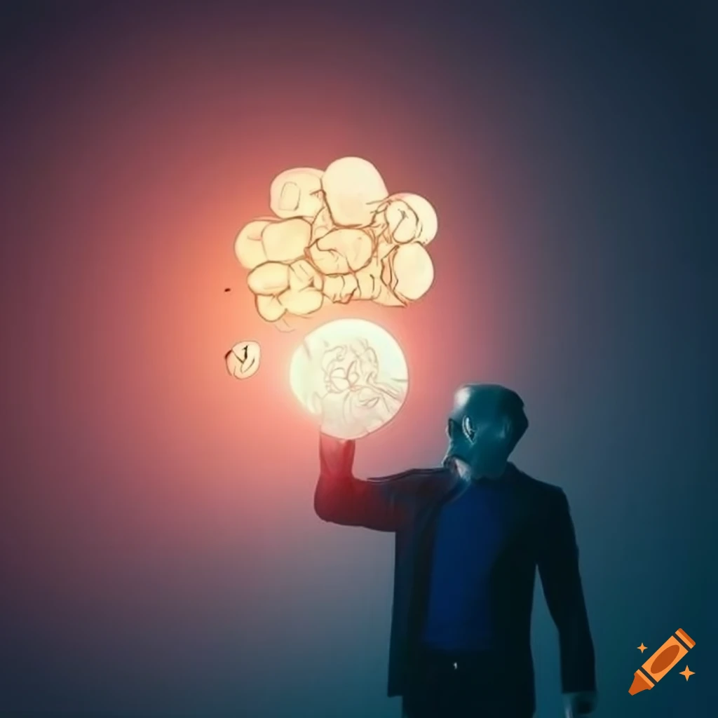 Creative man brainstorming groundbreaking concept