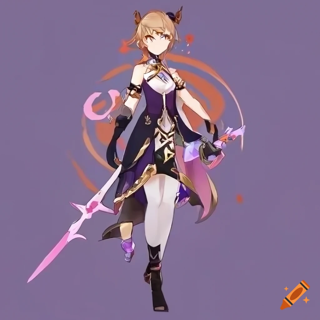 character-sheet-of-a-woman-with-pink-accented-outfit-in-genshin-impact