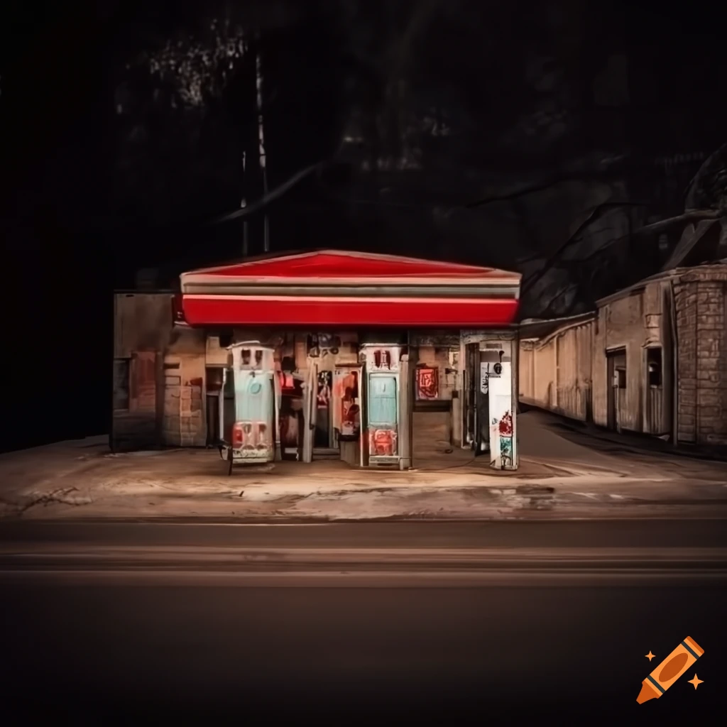 Vintage American gas station on Route 66
